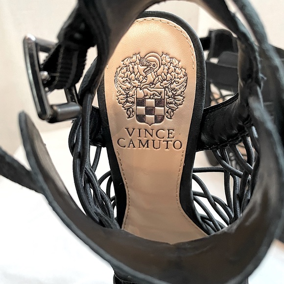 Vince Camuto Women’s Black Leather Sandals 4 - Picture 4 of 8